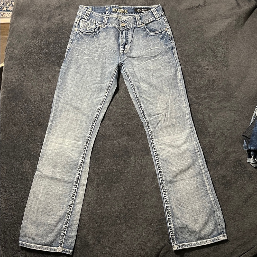 Rock & Roll Cowgirl boyfriend jeans women’s 28x34 (see measurements) light denim